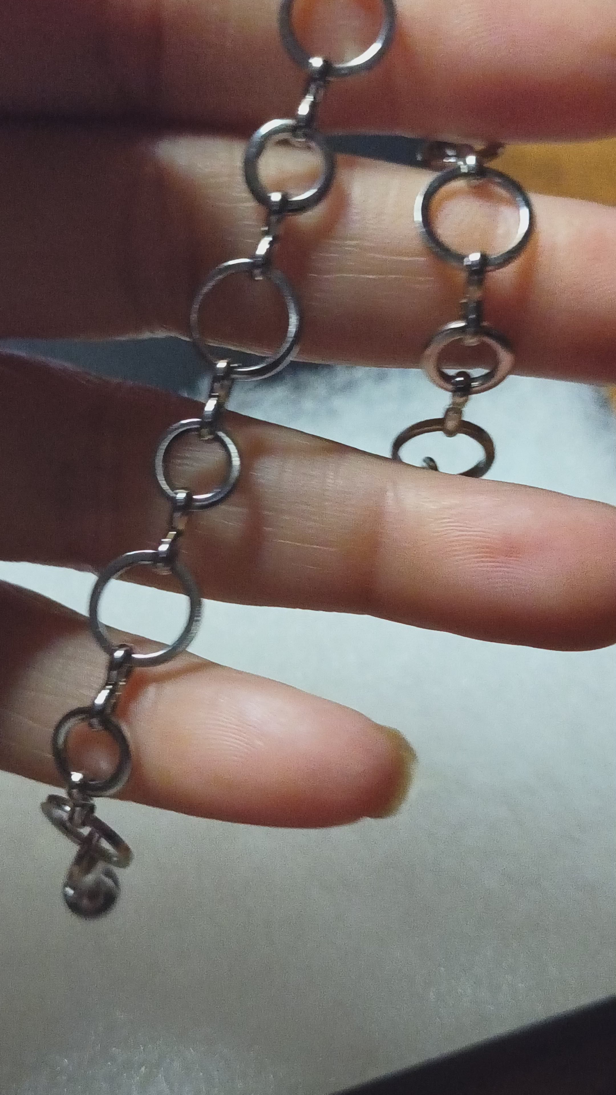 Non Tarnish Silver Hoop Bracelet w/Metal Clasp