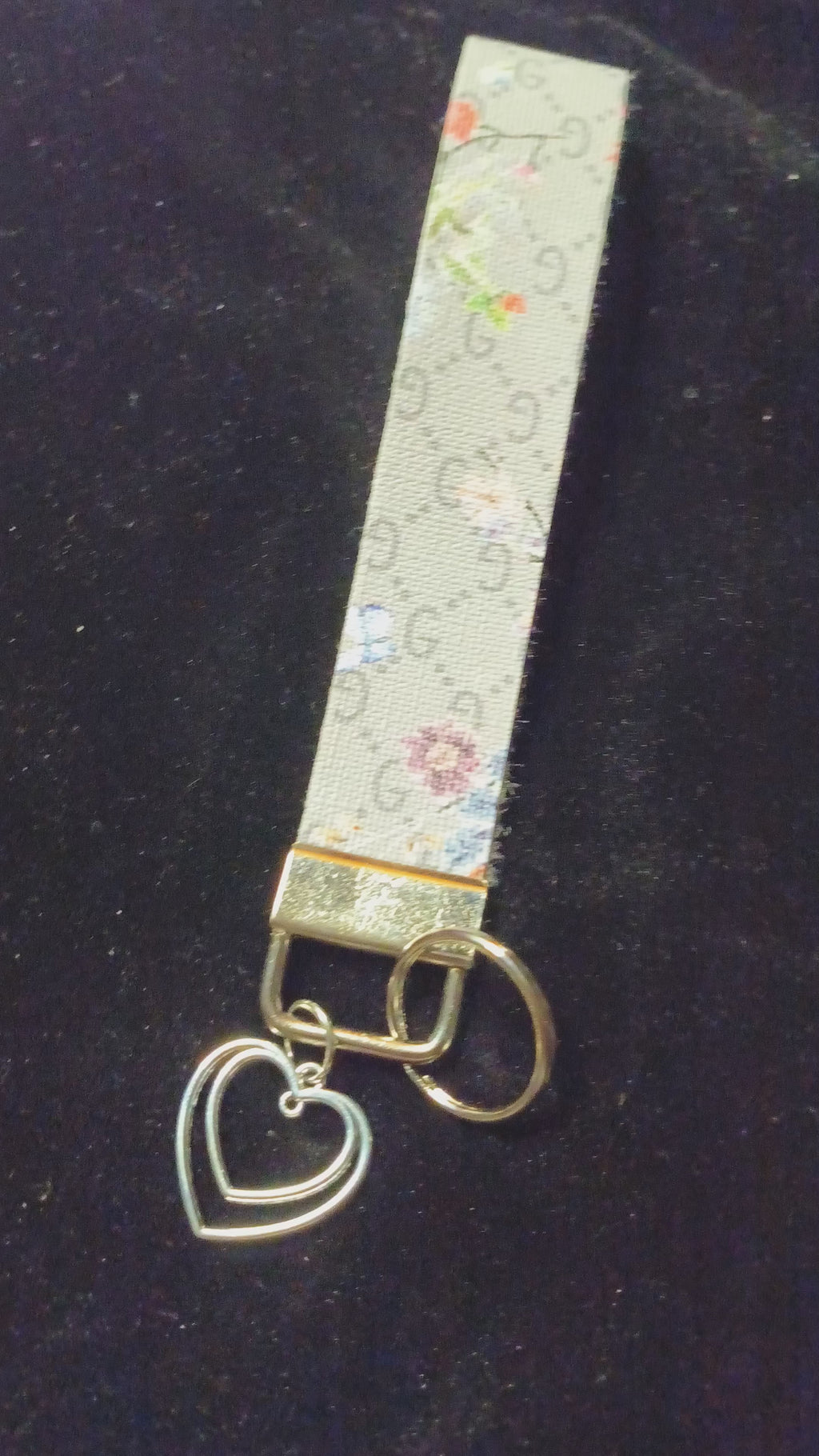 Grey Canvas w/Silver Heart Charm