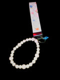 White Canvas Wristlet w/Bracelet and Seashell Charm