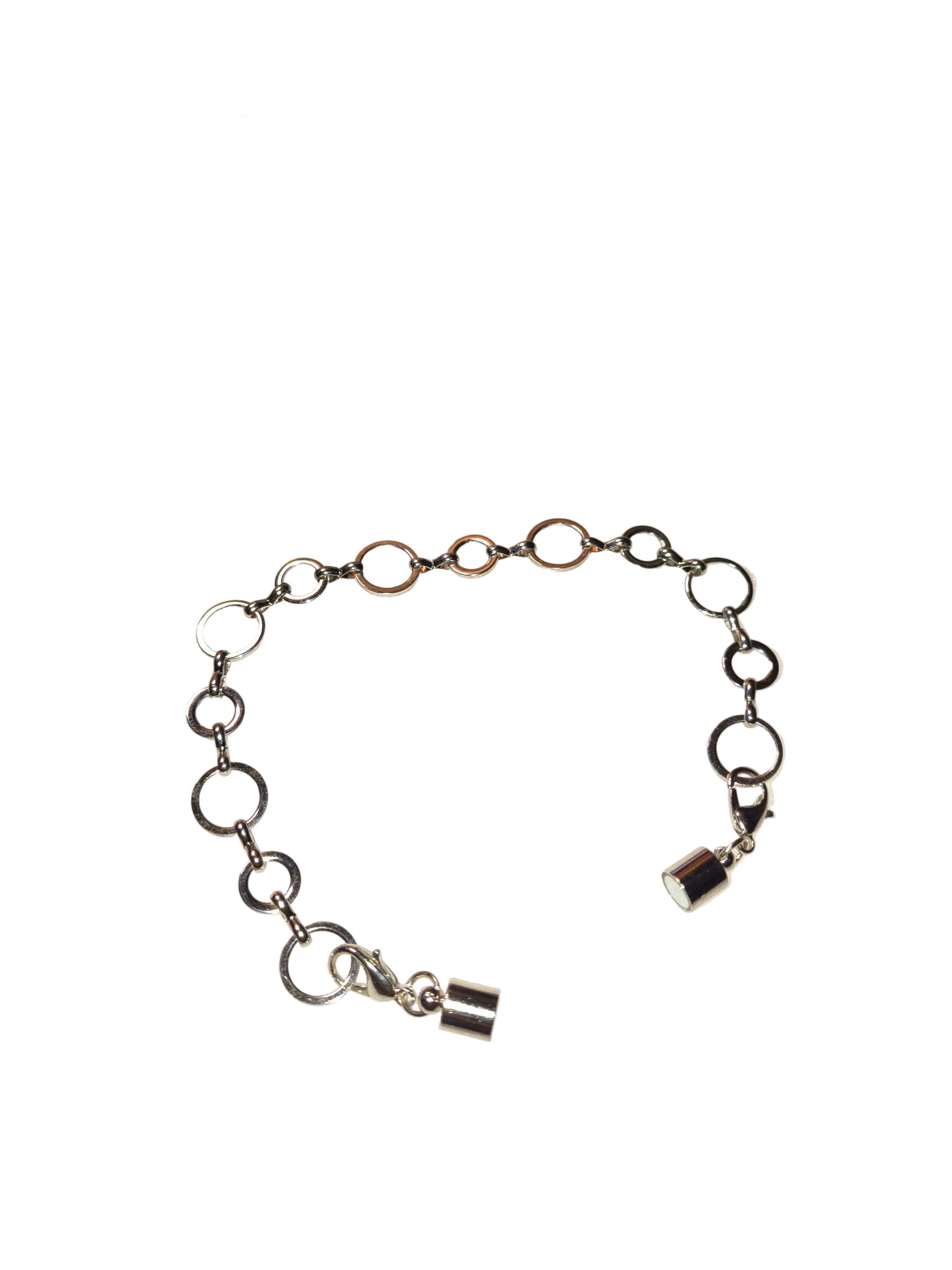 Non Tarnish Silver Hoop Bracelet w/Metal Clasp