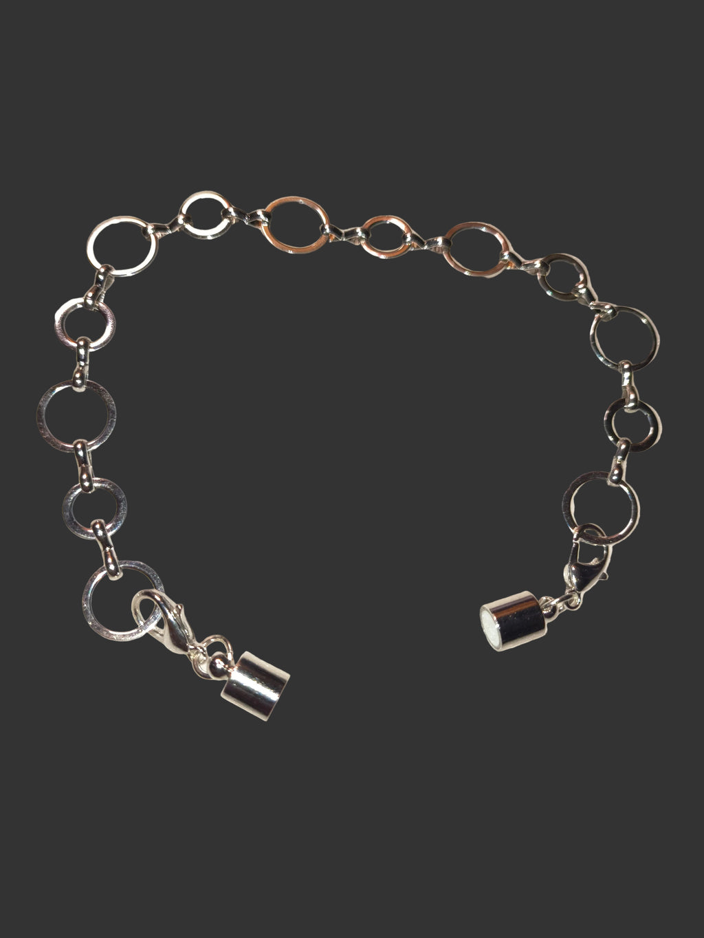 Non Tarnish Silver Hoop Bracelet w/Metal Clasp